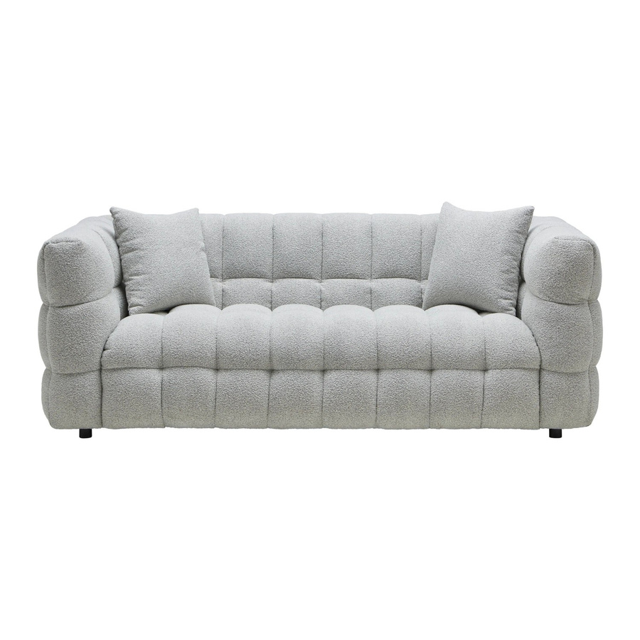 Bessagi Home Sofa Ena in Grau aus Bouclé-Webstoff für dein Wohnzimmer, B/T/H: 202 x 93 x 78 cm - Bild 2