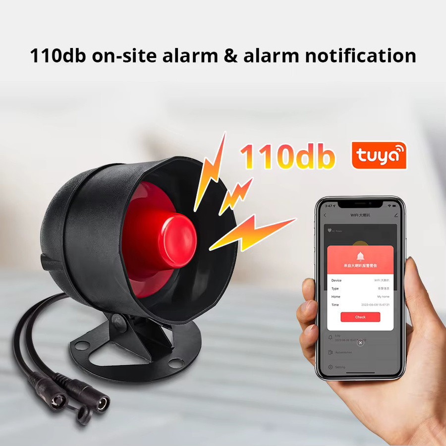 Kerui Tuya Wifi Alarmsystem mit lauter Sirene, Tür- und Fenstersensor sowie Bewegungsmelder in Weiß - Bild 2
