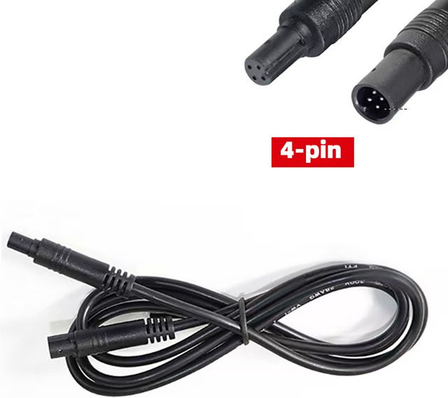 QXNY Auto-DVR-Kamera-Verlängerungskabel für 4-polige oder 5-polige Rückfahrkameras, Schwarz, Länge: 2 m - Bild 1