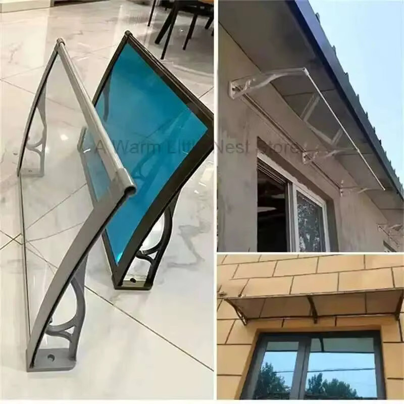 Transparente Markisenhalterung aus Aluminium und Polycarbonat für Outdoor-Fenster und Balkonpavillons - Bild 4