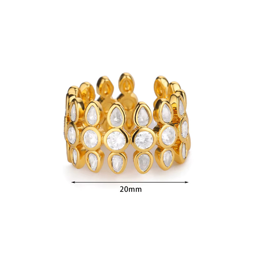ICFTZWE Ringe Edelstahl, Gold, Zirkonia, Damen - Bild 2