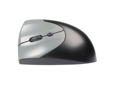 BakkerElkhuizen Vertikalmaus HandShake ergonomische Maus für Linkshänder mit 7 Tasten und Scrollrad, 1000-6400 dpi, USB-C, Bluetooth oder Kabel, grau-schwarz - Bild 2