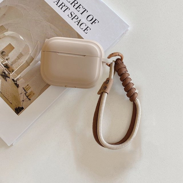 Apple Silikon-Schutzhülle für AirPods Pro 2, 1 und AirPods 4/3 mit Lanyard in Braun - Bild 1