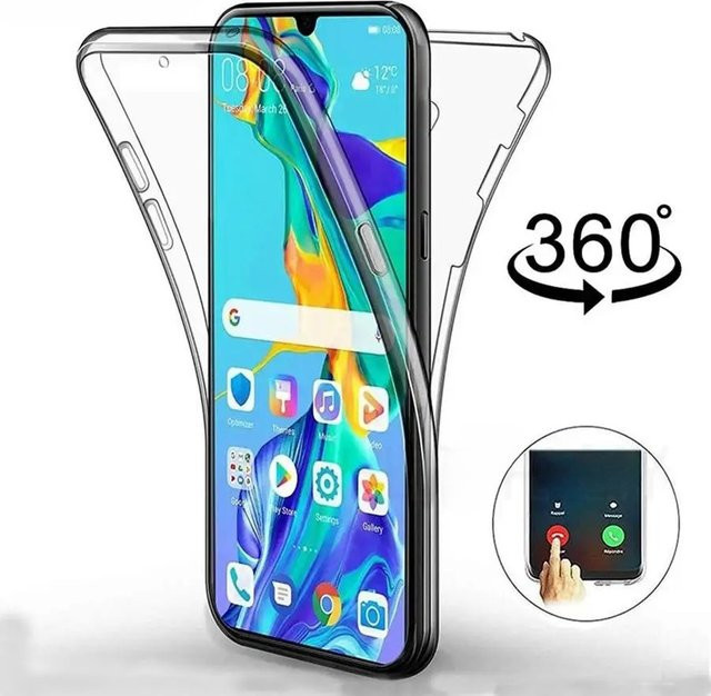 Transparente 360-Grad Ganzkörper Silikon Schutzhülle für Huawei P30 P40 P20 Lite Mate 10 Lite Mate 20 Pro P Smart und Honor 8X - Bild 1