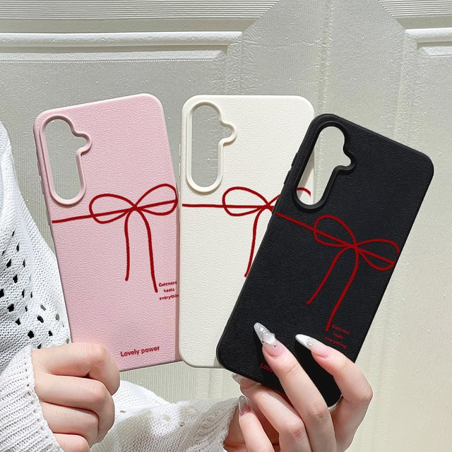 AKABEILA Handyhülle mit Schleifenmuster für Samsung Galaxy Serie in Pink, weiche TPU-Abdeckung - Bild 1