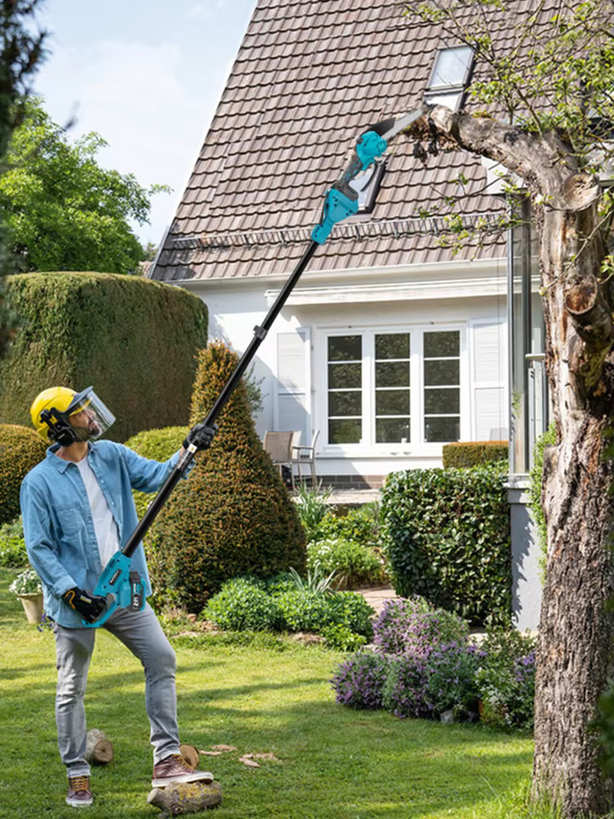 YOFIDRA 3-in-1 Bürstenlose Elektrische 8-Zoll-Kettensäge und Gartenschere mit Teleskopstange für Makita LXT Akkus - Bild 4
