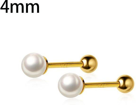 Ohrstecker Edelstahl, Perle, beige, Unisex - Bild 1