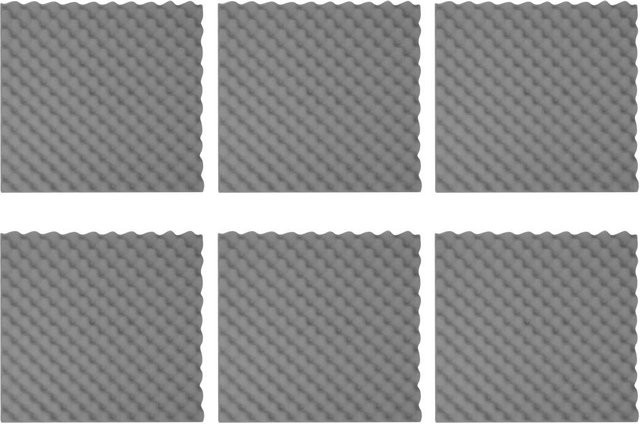 6er Set OutsideWorld Schallschutzpolsterung aus Schaumstoff zur Schallisolierung für dein Studio, Grau, B/T/H: 50 x 50 x 3,5 cm - Bild 1