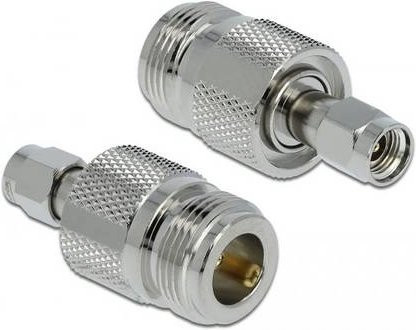 Delock N-Adapter N-Buchse auf RPSMA-Stecker in Silber - Bild 1