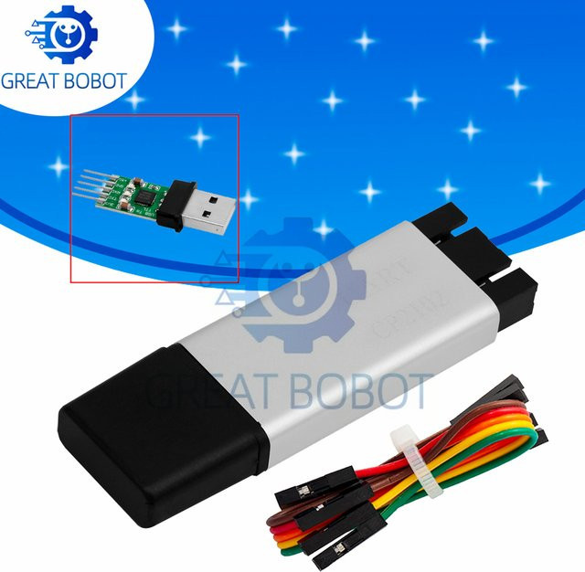 baishundianzi CP2102 USB 2.0 auf TTL UART-Modul in Silber mit Aluminiumgehäuse und 6-poligem seriellen Konverter als STC-kompatibler Ersatz für FT232-Module - Bild 1