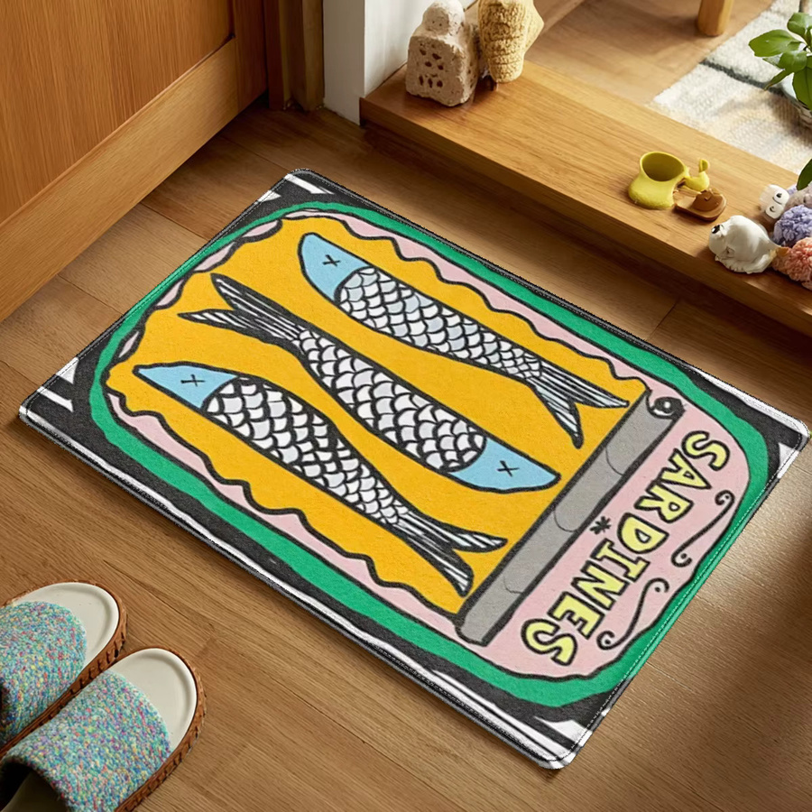 VIKAMA Kreativer Teppich im Fisch-Design, Mehrfarbig, Weiche Fußmatte für Badezimmer, Küche, Schlafzimmer oder Wohnzimmer - Bild 4