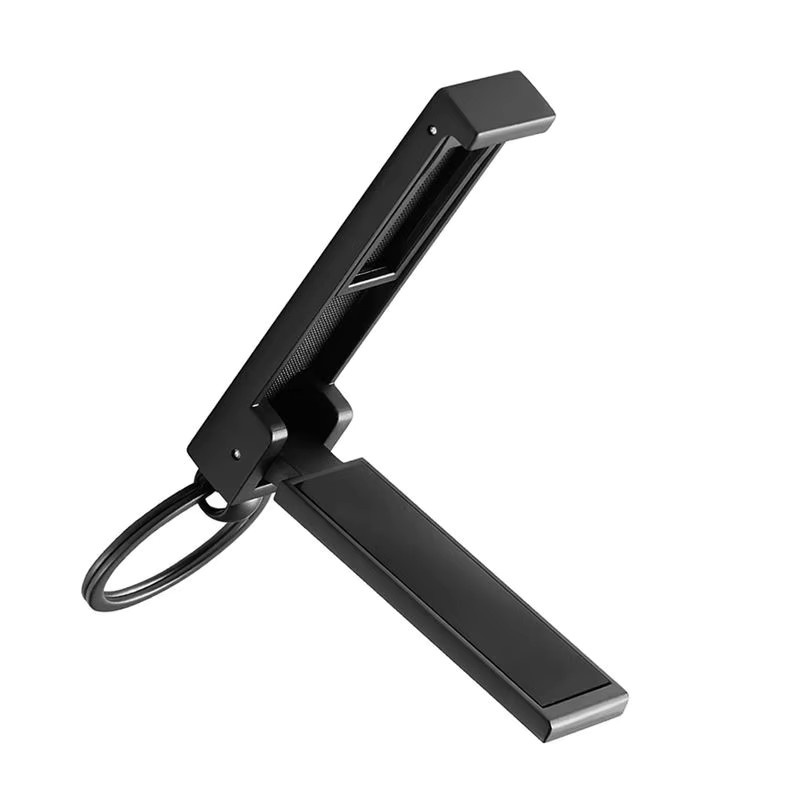 AUAU Multifunktionaler Taschenaufhänger aus Metall in Schwarz als Tischhaken, Smartphone-Ständer und Schlüsselhalter - Bild 2
