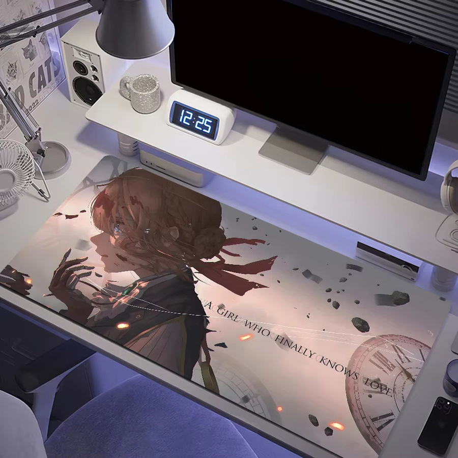 Ergonomisches Anime V-Violet Evergarden Mauspad und Schreibtischunterlage aus rutschfestem Gummi in Multicolour - Bild 3