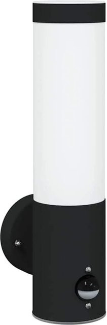 vidaXL Außenwandleuchte Schwarz aus Edelstahl und Kunststoff, moderne Wandlampe IP44, B/T/H: 12 x 8,5 x 29 cm - Bild 1