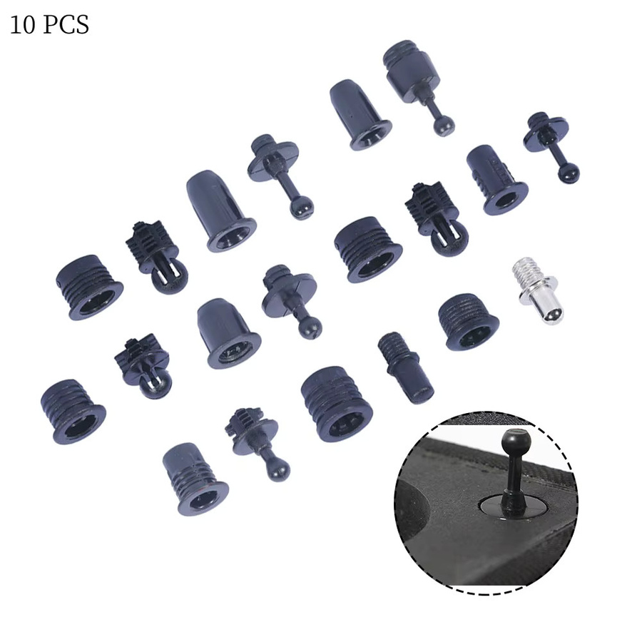 10-teiliges Lautsprecher-Grill-Peg-Set aus Kunststoff in Schwarz für DIY Audio-Lautsprecher-Schnallen und Grillführungen - Bild 3