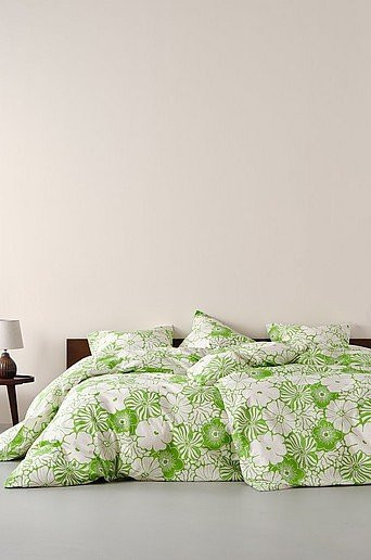 Jotex Bettbezug ANNA aus Bio-Baumwolle in Grün mit floralem Retro-Design - Bild 1