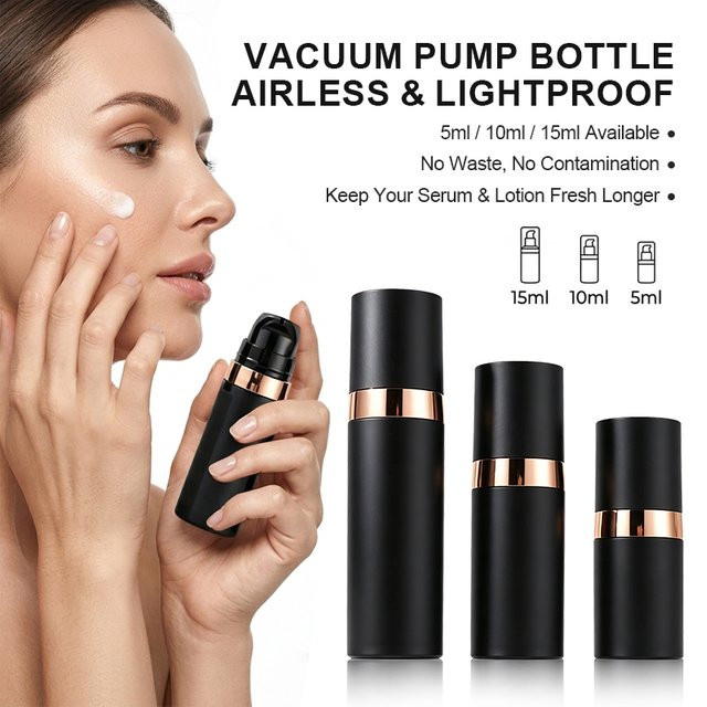 REAROYA Vakuumpumpflasche für Lotion, Schwarz - Bild 1