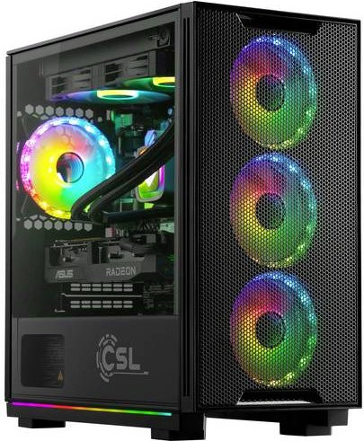 CSL Computer Gaming PC M10530 Desktop PC in Schwarz mit AMD Ryzen 7 7800X3D, 16GB RAM, 1000GB SSD und AMD Radeon RX 7600 8GB GDDR6 - Bild 1