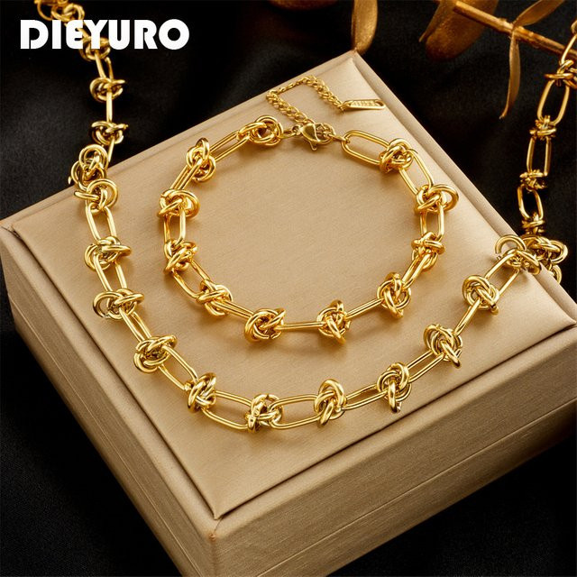 DIEYURO Schmuck-Set Edelstahl, Bicolor, Damen - Bild 1