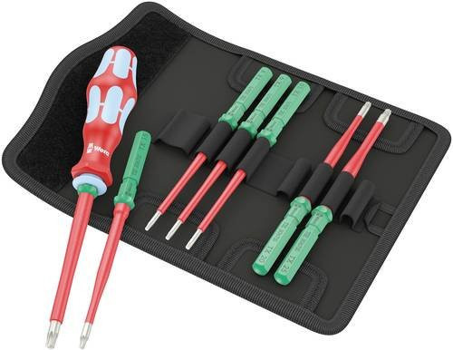 Wera Kraftform Kompakt VDE Stainless 8 extra slim 1 Elektriker Wechselklingen-Set aus Edelstahl in Multicolour - Bild 1