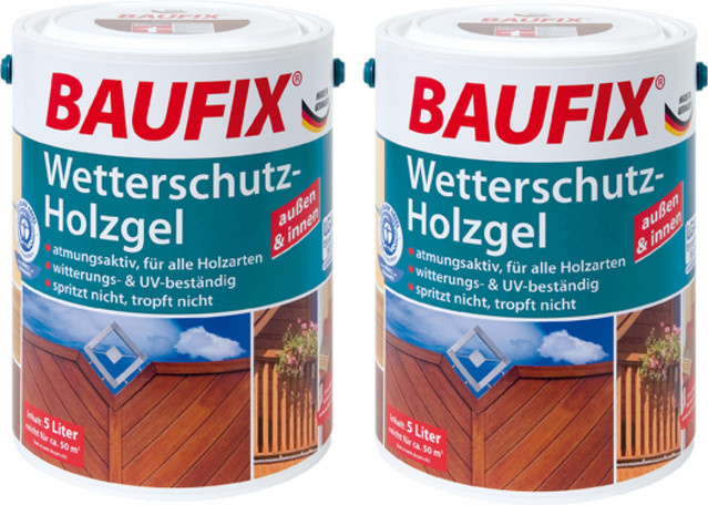 Baufix Wetterschutz-Holzgel Pinie 2er Set, 2 x 5 Liter - Bild 3