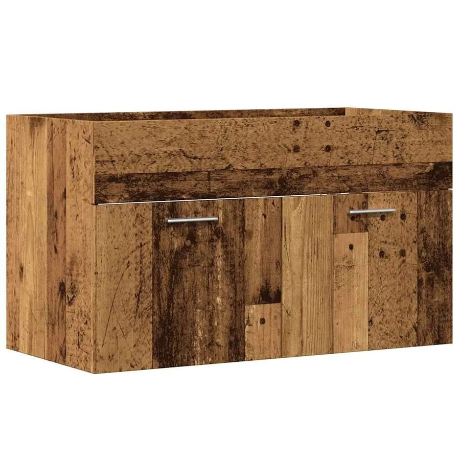 vidaXL Waschbeckenunterschrank in Altholz-Optik Braun B: 80 cm, T: 38,5 cm, H: 46 cm - Bild 2