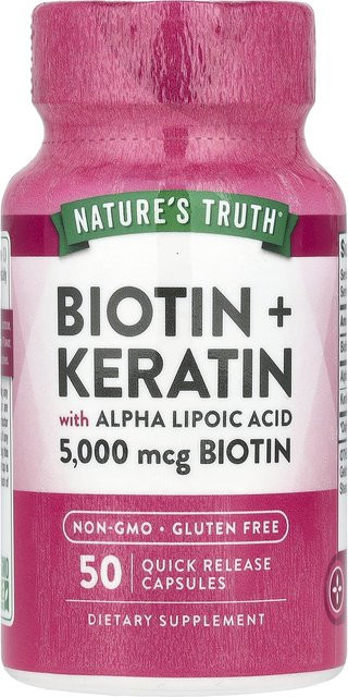 Nature's Truth mit Biotin + Keratin, Alpha-Liponsäure, 50 Kapseln - Bild 1