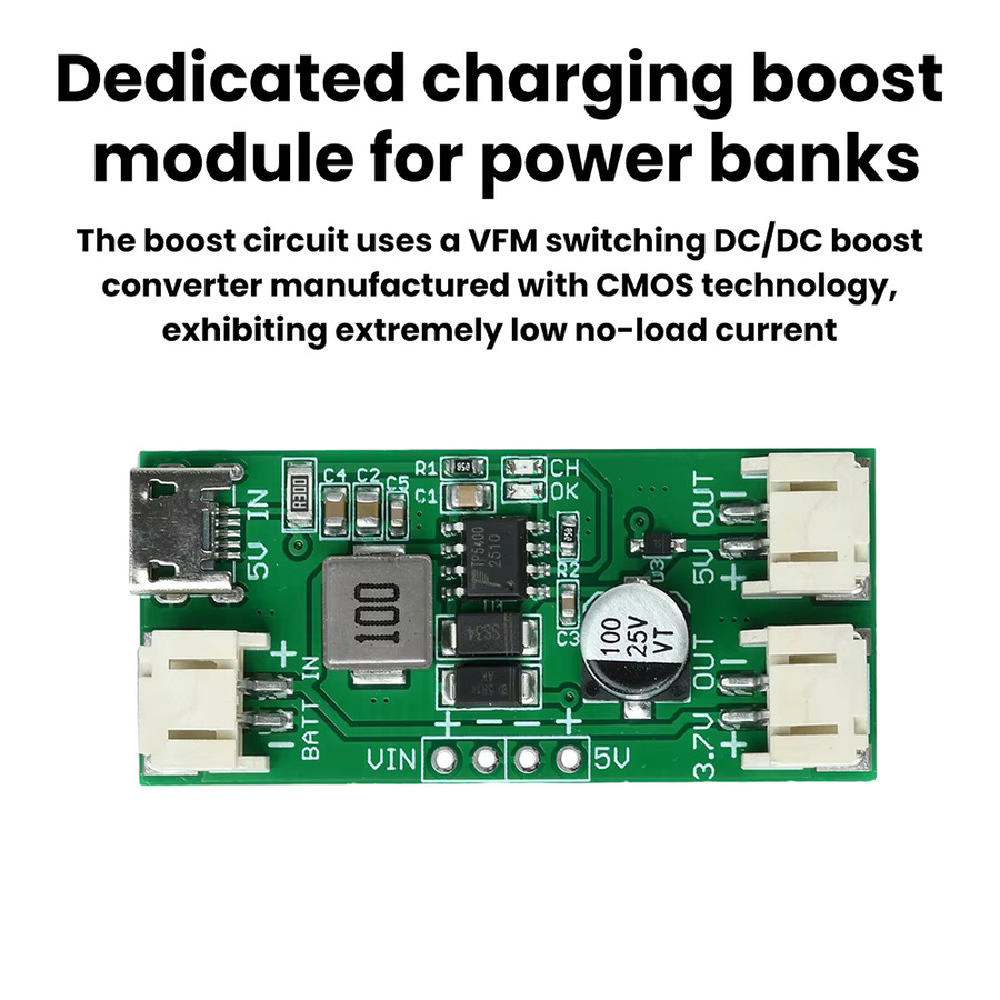 Aideepen TP5400 Lithium-Batterie-Lademodul mit Boost-Konverter, 5 V, 1 A, Micro-USB, Grün - Bild 2