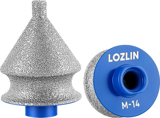 LOZLIN Diamant-Abschrägungsfräser und Bohrloch-Kernbohrer mit 5/8-11 M14 Gewinde in Silber für Marmor, Fliesen und Keramik - Bild 1