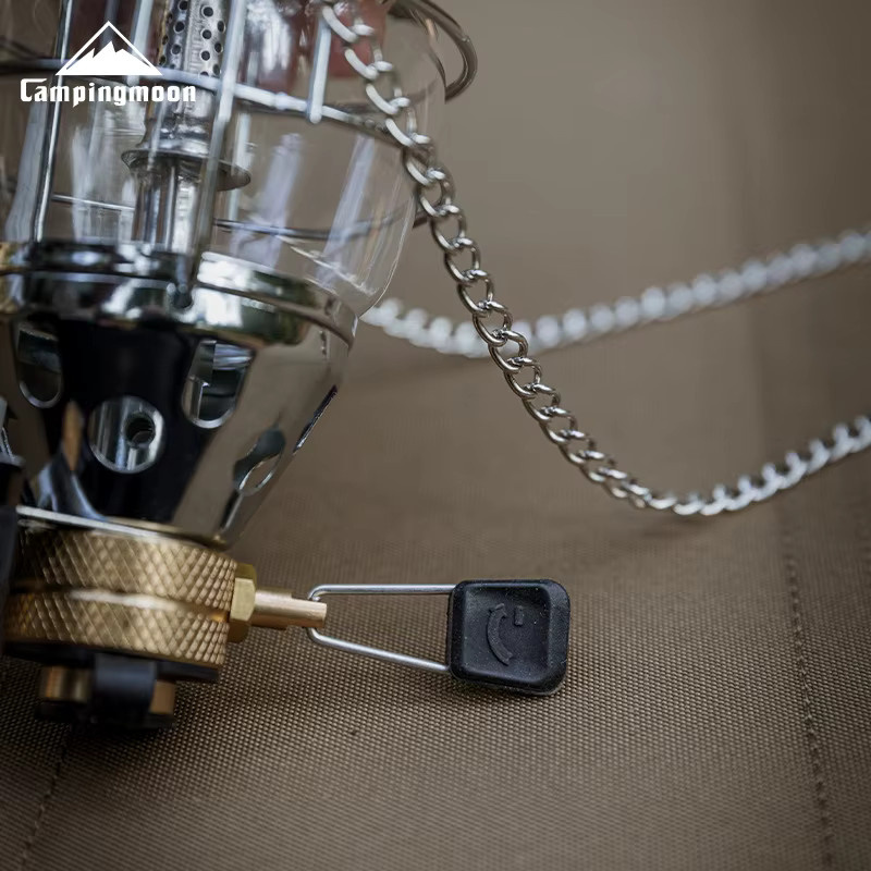 CAMPINGMOON T4 Outdoor-Campinglaterne Tragbare Gaslampe in Silber mit Glas-Globe im Vintage-Design - Bild 2