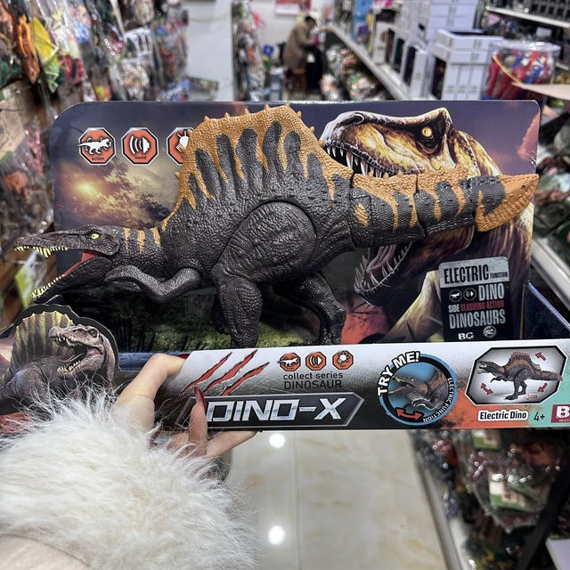 PRELEXT Spinosaurus Dinosaurier, elektrisches Actionspielzeug, mit Sound- und Lichteffekt, schwarz, ab 14 Jahren - Bild 1