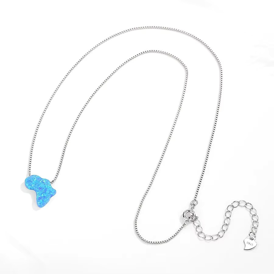 TONGZHE Halskette, 925 Silber, Opal, Damen - Bild 1
