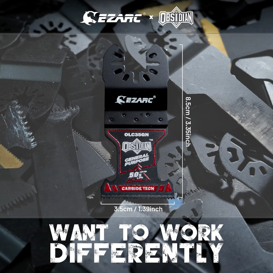 EZARC 3-teiliges Hartmetall-Oszillierwerkzeug-Klingen-Set Obsidian Universal Schnellwechsel-Oszillierklingen für Metall, Holz und Trockenbau - Bild 4