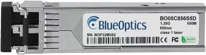 BlueOptics Broadcom AFBR-5718PZ kompatibler SFP Transceiver, Glasfaser LWL Netzwerk-Modul, 1250 Mbit/s, 850 nm, Farbe: Silber - Bild 1