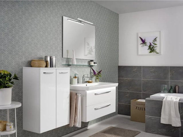 Waschtischunterschrank Fackelmann Milano Weiß B/H/T: 100 x 49,2 x 47,6 cm - Bild 1