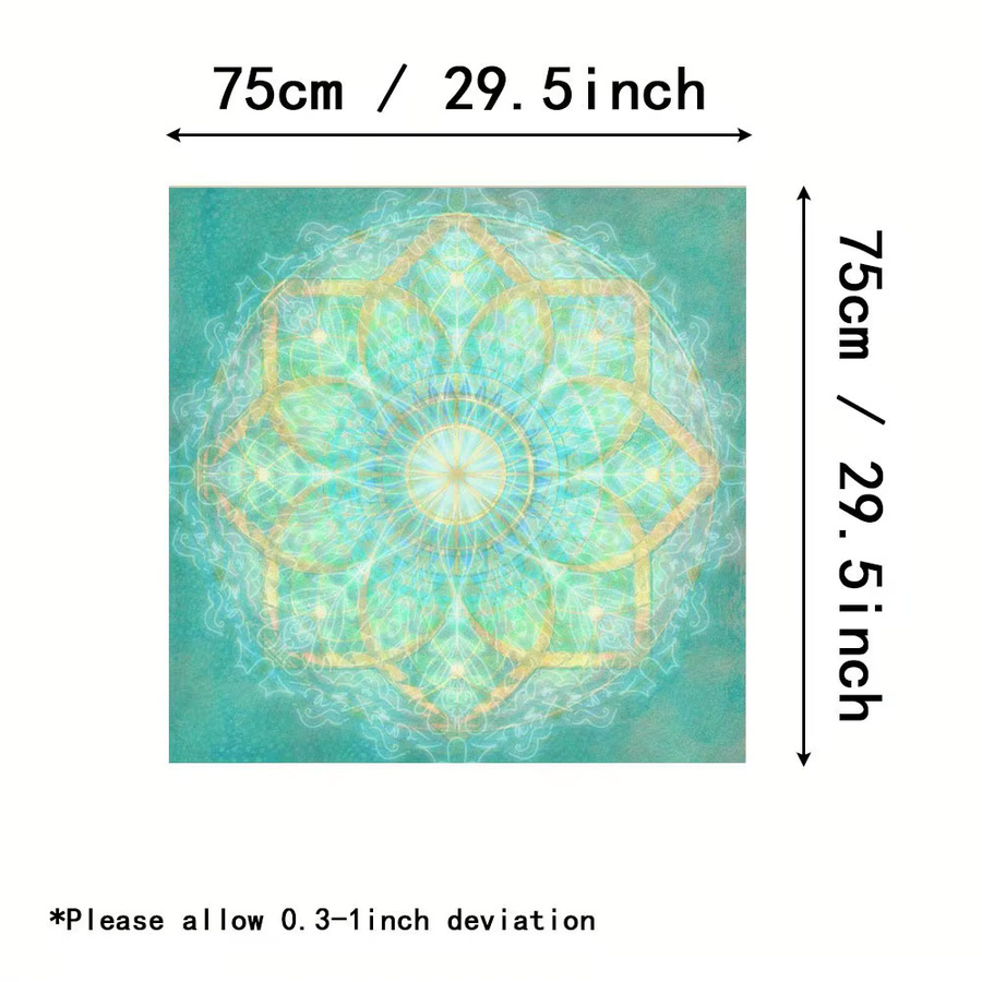 VIKAMA Tarot-Tischdecke mit grünem Mandala-Muster aus Polyester in quadratischer Form - Bild 2