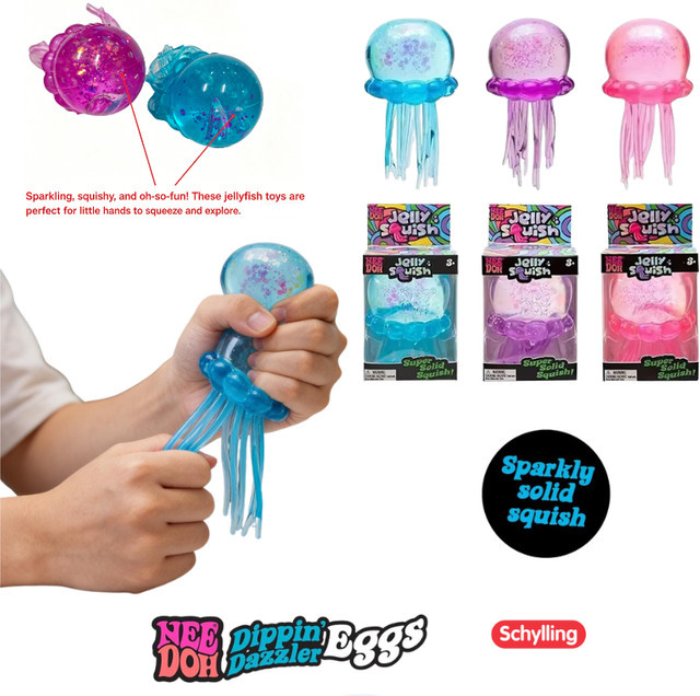 Schylling Quallen- und Würfel-Quetschspielzeug, sensorisches Fidget-Spielzeug - Bild 1