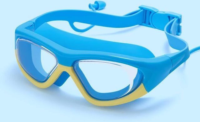 Freedom Outdoors Kinder-Schwimmbrille mit Ohrstöpseln und Anti-Beschlag-HD-Linsen, 2-in-1-Set aus Silikon, Multicolor und Transparent, für Kinder von 4 bis 15 Jahren - Bild 1