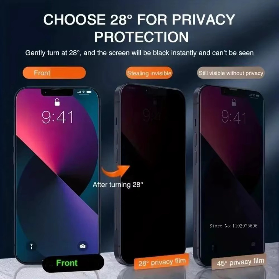 5 Stück MLHJ Full Cover Privacy Hydrogel Displayschutzfolie für iPhone 17 16 15 14 Pro Max 15 14 Plus 13 12 11 Pro X XR XS transparent - Bild 2