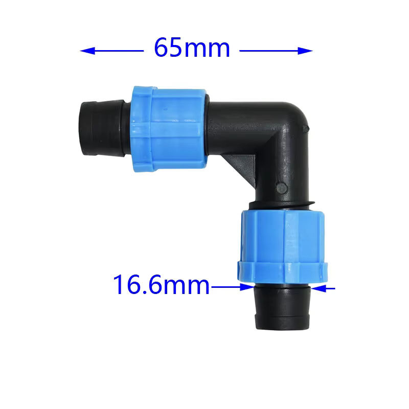 5er Set Bewässerungs-Anschlüsse für 16mm Tropfbänder mit T-Stücken, Ellenbogen und Endstücken zur Reparatur und Installation - Bild 4