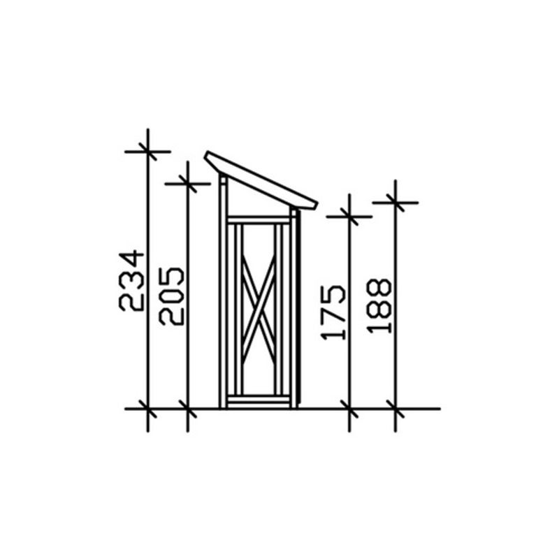 SKANHOLZ Kaminholzunterstand Lars 1 in Beige und Natur, B/H/T: 240 x 234 x 102 cm - Bild 2