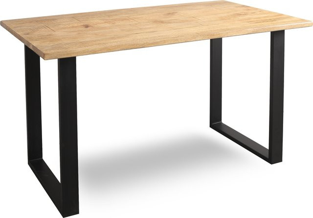 Esstisch LIVE EDGE von WOLFMÖBEL aus Mango Massivholz in Beige und Braun, B/T/H: 200 x 80 x 77 cm - Bild 1