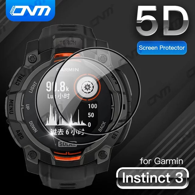 Kratzfeste Displayschutzfolie für Garmin Instinct 3 AMOLED & SOLAR, transparent, vollständige Abdeckung - Bild 1