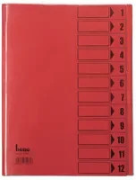 Bene Ordnungsmappe A4 mit 12 Fächern in Rot, 230 g/m² - Bild 1