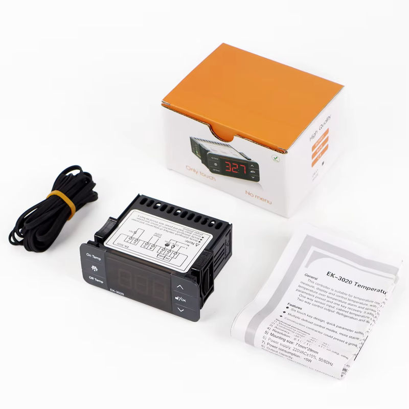 JUANJUAN Digitaler Temperaturregler EK-3020 Hygrometer Thermostat mit zwei Relaisausgängen und Sonde in Schwarz, 220 V - Bild 5