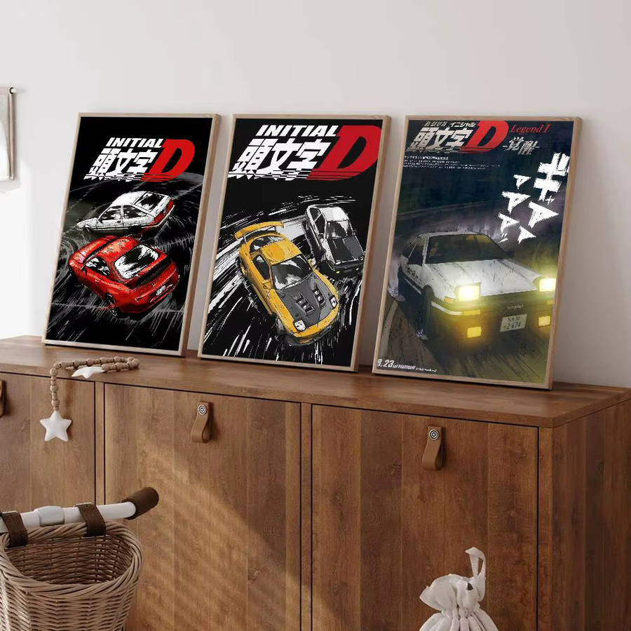 Initial D Anime Selbstklebendes Kunstposter von Rastar in Multicolor auf Whitepaper - Bild 3