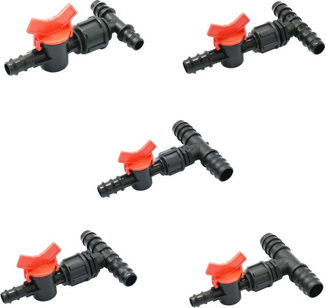 KWZL 3-Wege-Wasserrohrverschraubung T-Stück und Reduzierstück für Gartenschlauch-Tropfbewässerungssystem mit Widerhaken und Anschluss für 1/2, 3/4 und 1 Zoll - Bild 1