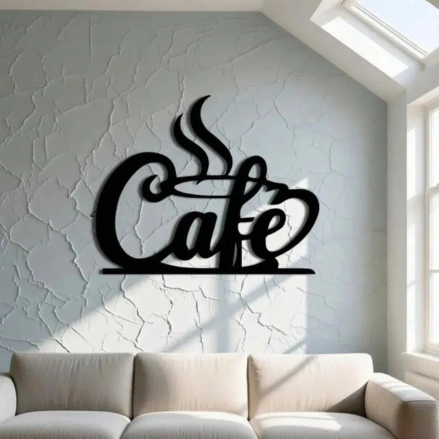 CIFBUY Vintage Metall-Wandkunst Kaffeebar-Schild in Schwarz - Bild 1