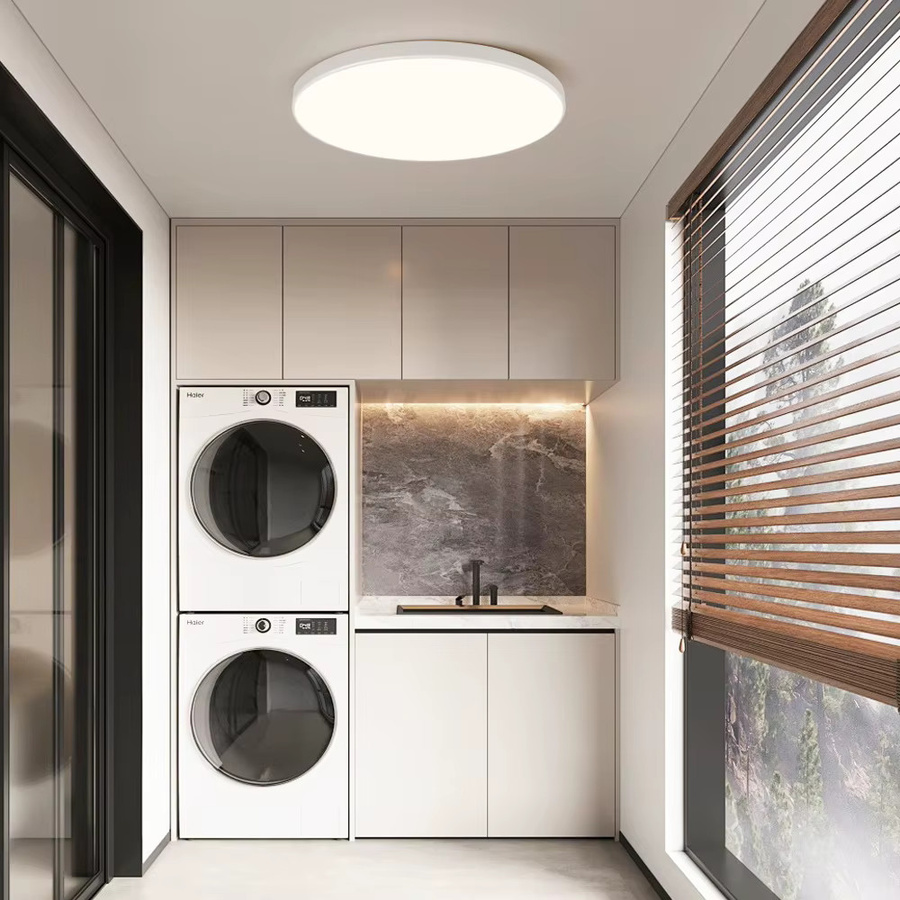 CANMEIJIA LED-Deckenleuchte mit Kristallring, dimmbar und mit Fernbedienung, dreifarbiges Licht, modern und rund, ideal für Wohnzimmer und Schlafzimmer - Bild 2