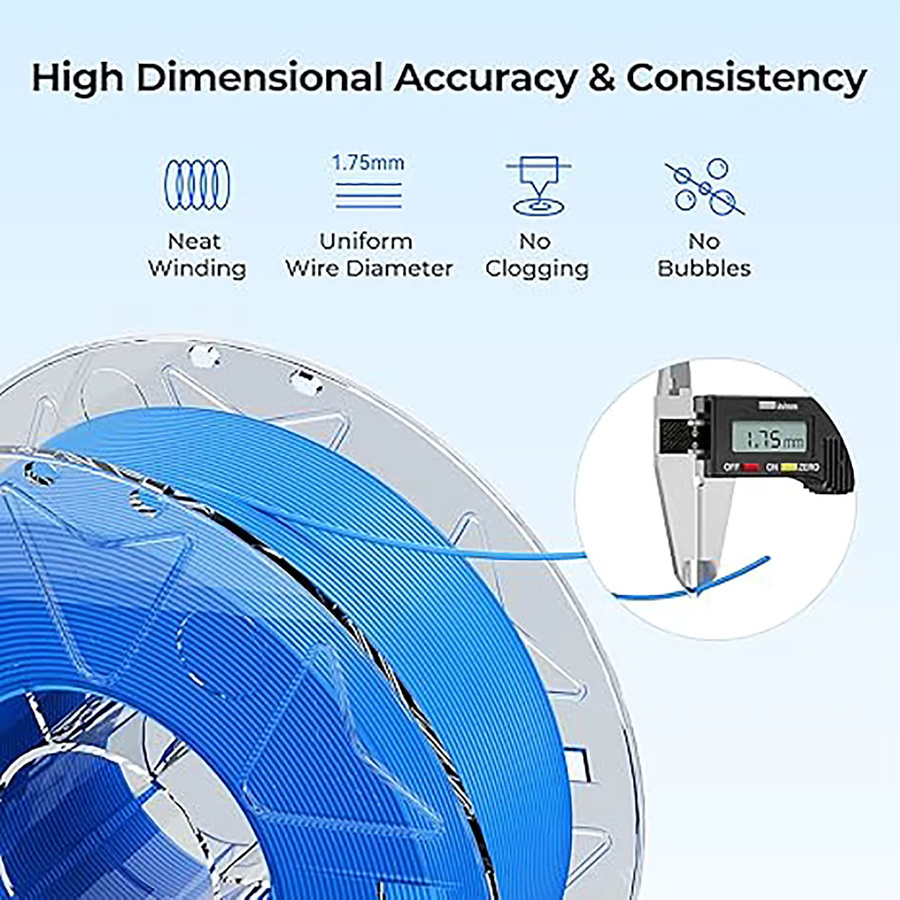 Creality Hyper PLA RFID-Filament 1,75 mm, 1 kg, Hochgeschwindigkeits-FDM-Filament mit integriertem Chip für K2 Plus Combo, Schwarz und Blau - Bild 2